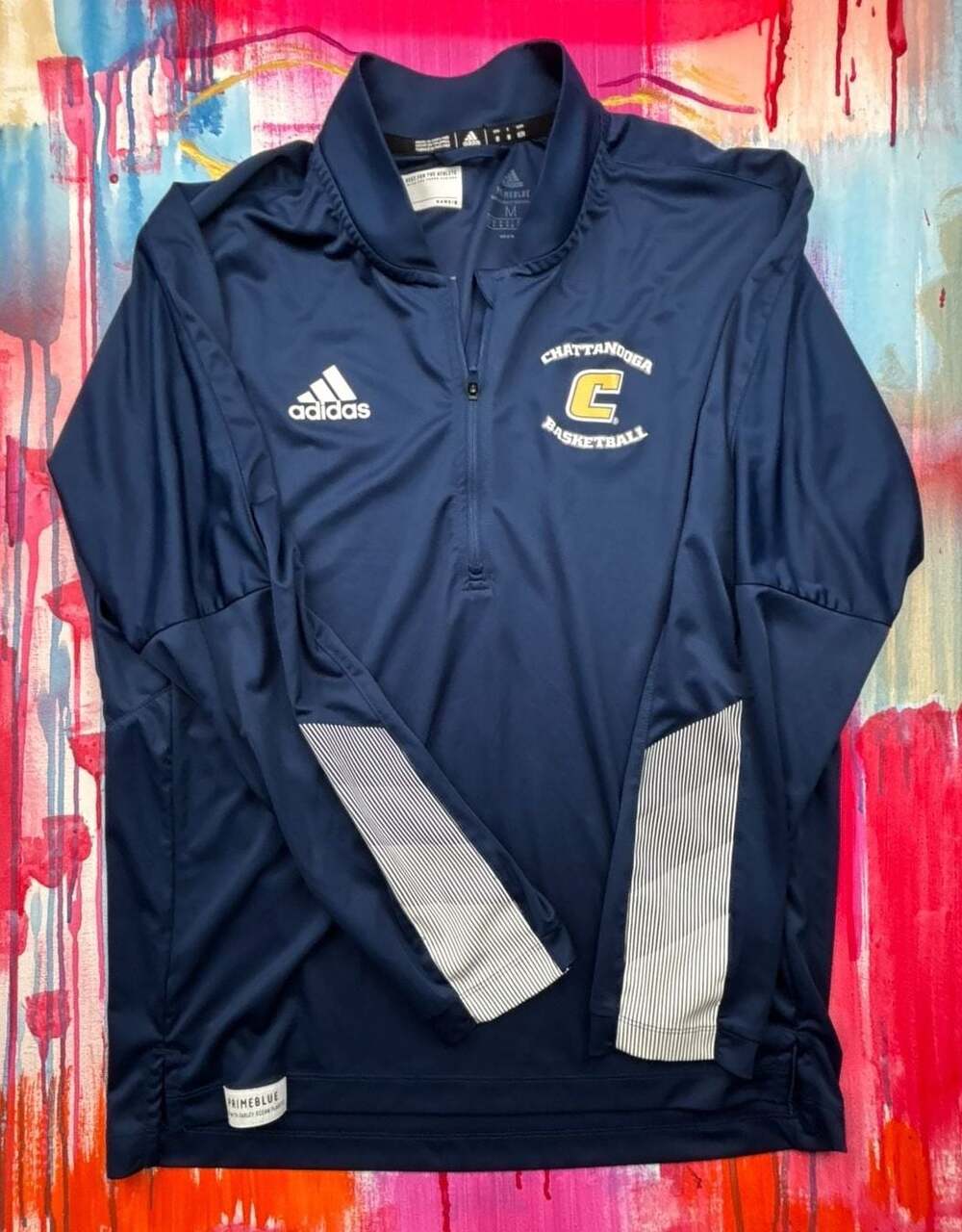 Adidas Chattanooga Mocs Basketball 1/4 Zip Pullover Primeblue Navy Jacket